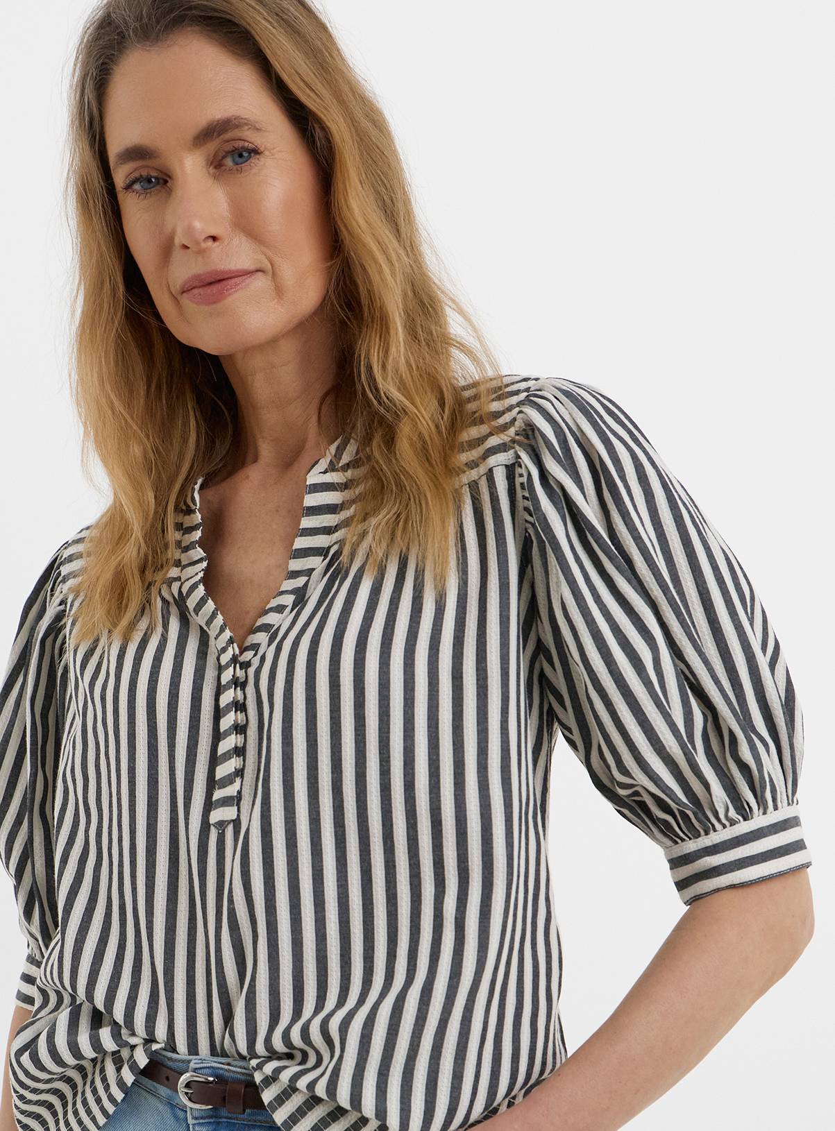 JD WILLIAMS Stripe Short Sleeve Tunic 30 - Image 1